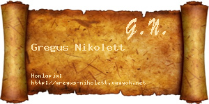 Gregus Nikolett névjegykártya